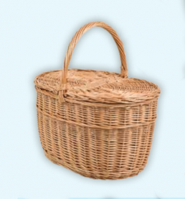 Small Oval Lidded Picnic Basket
