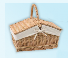 Rectangular Lidded Picnic Basket