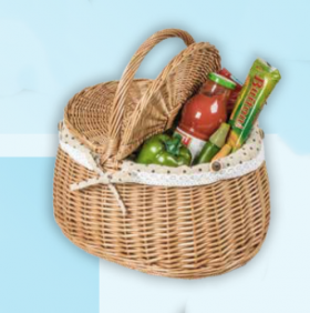 Vintage Lidded Picnic Basket