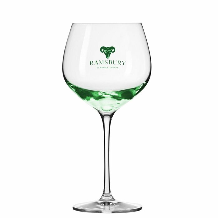 Branded Gin Glass Goblet With Green Base