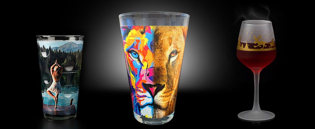 Tiger head wine glass in transparent glass