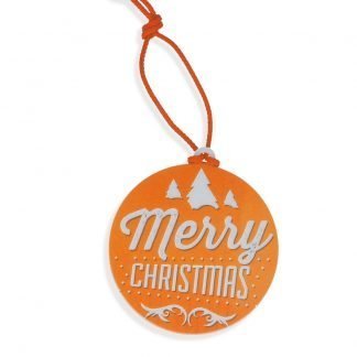 Promotional Eco Christmas Tree Bauble From Recycled Plastic Orange