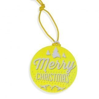 Promotional Eco Christmas Tree Bauble From Recycled Plastic Yellow