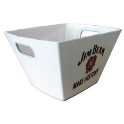 Angled ice bucket with handles