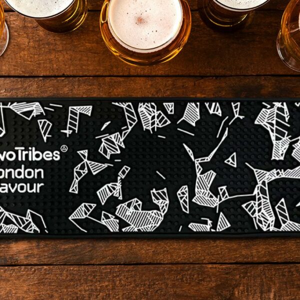 Large PVC Bar Runner With Beer Glasses On Bar