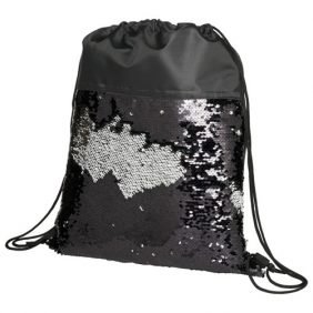 reversible sequin drawstring bag