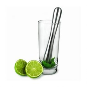 A simple, stainless steel muddler