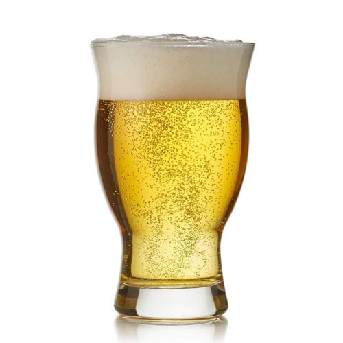 a full light beer glass