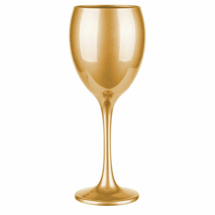 Classic wine glass with a gold finish