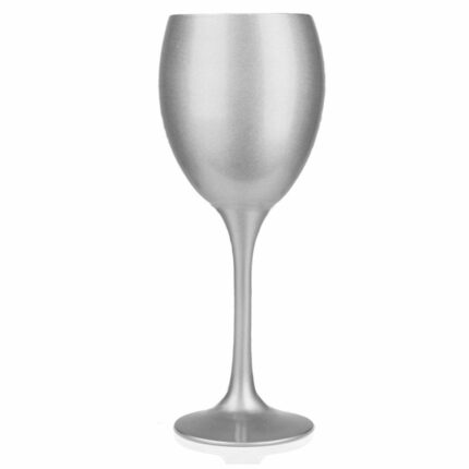Wine glass with silver finish
