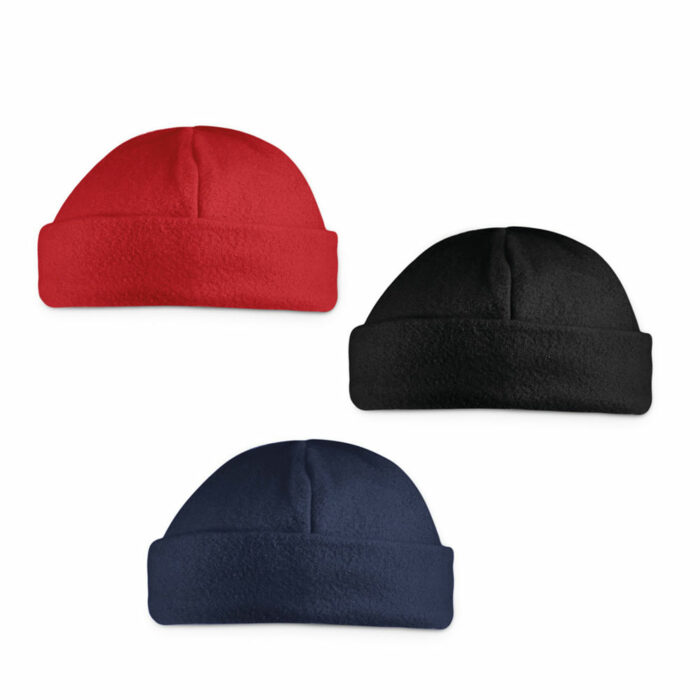 Fishermans Fleece Beanies Red Black and Red