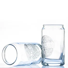 Can Shape Glass with Custom Emboss Effect Print