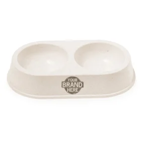 Promotional Double Bamboo Pet Bowl