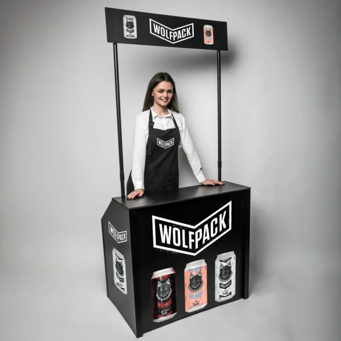 Black Foldable Mobile Bar with Custom Print