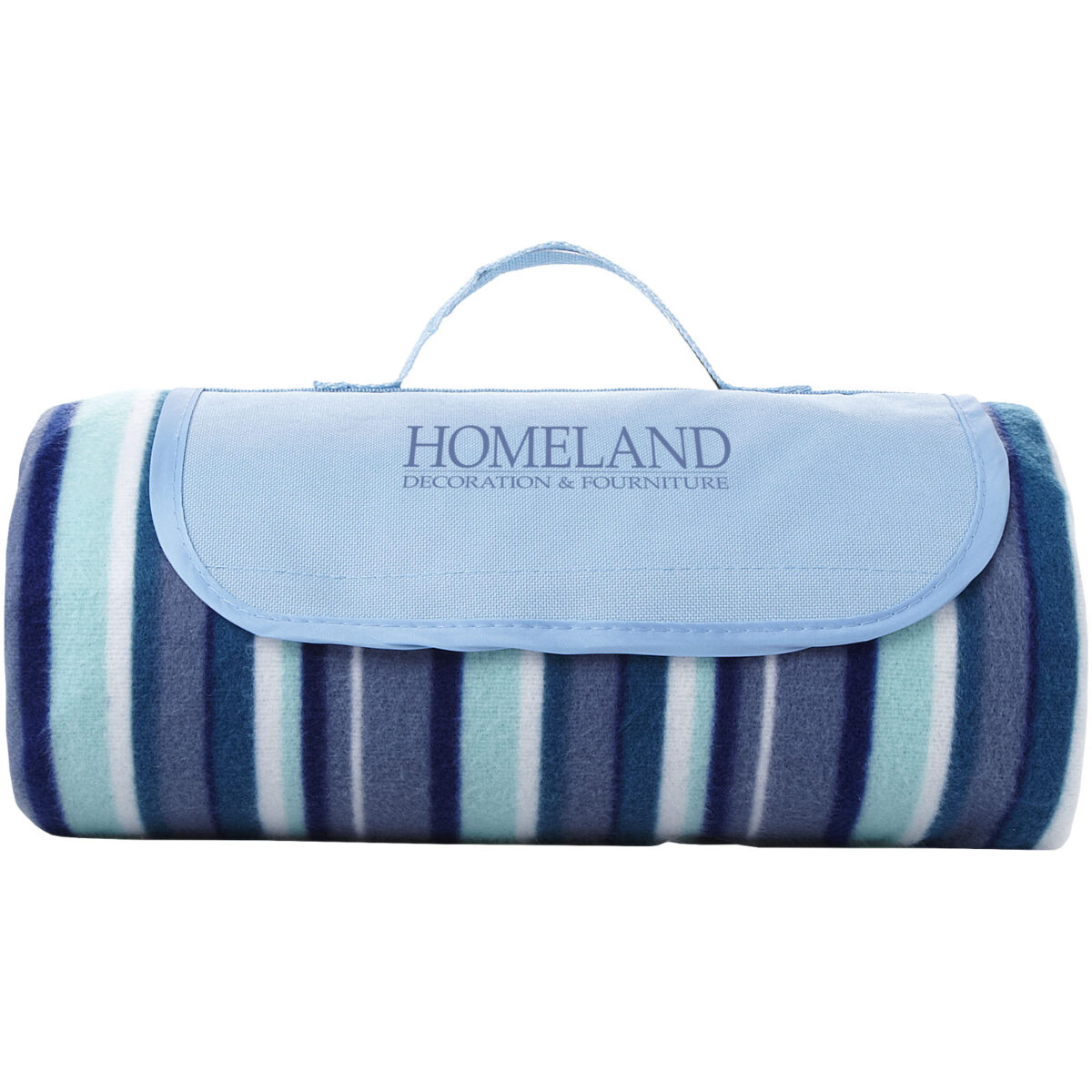 Riviera water-resistant outdoor picnic blanket – White with logo