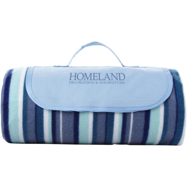 Riviera water-resistant outdoor picnic blanket – White with logo