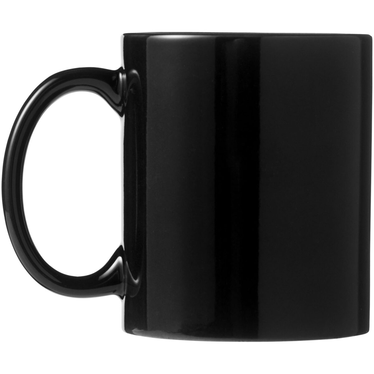 Santos 330 ml ceramic mug – Solid black back view