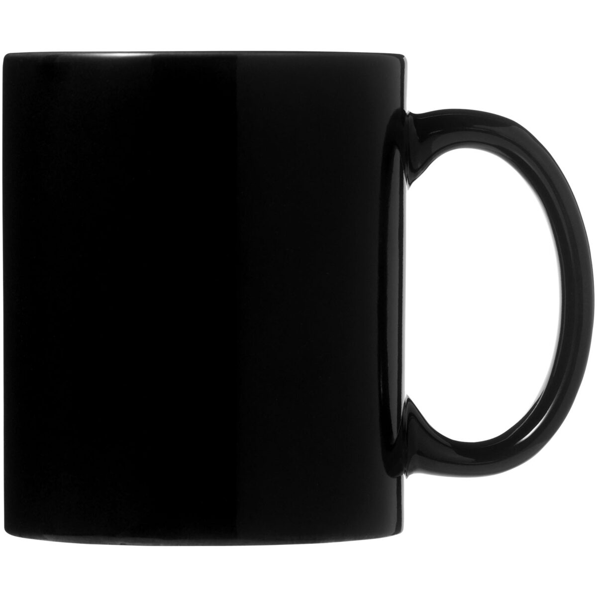 Santos 330 ml ceramic mug – Solid black front view
