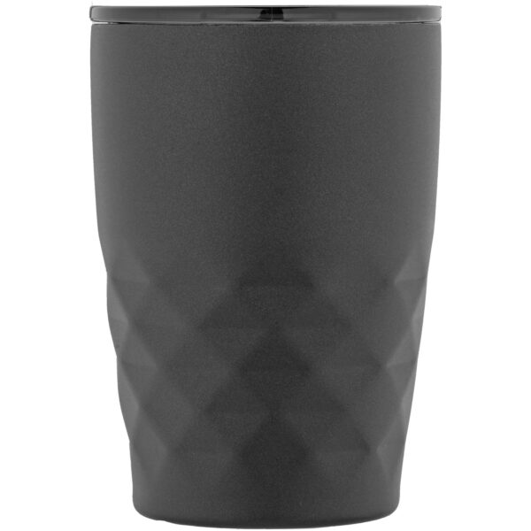 Geo 350 ml copper vacuum insulated tumbler – Solid black front view