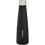 Duke 500 ml copper vacuum insulated water bottle – Solid black with logo
