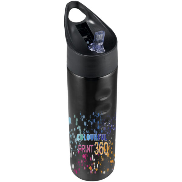 Trixie 750 ml stainless steel sport bottle – Solid black with logo