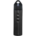 Trixie 750 ml stainless steel sport bottle – Solid black front view