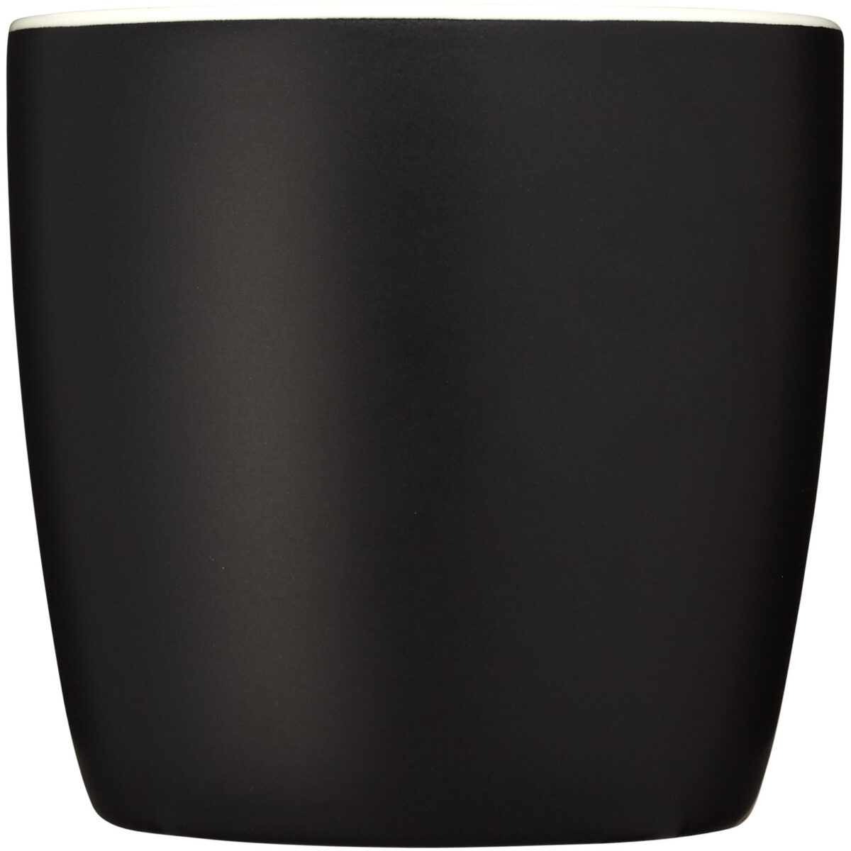 Riviera 340 ml ceramic mug – Solid black front view