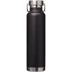 Thor 650 ml copper vacuum insulated sport bottle – Solid black back view