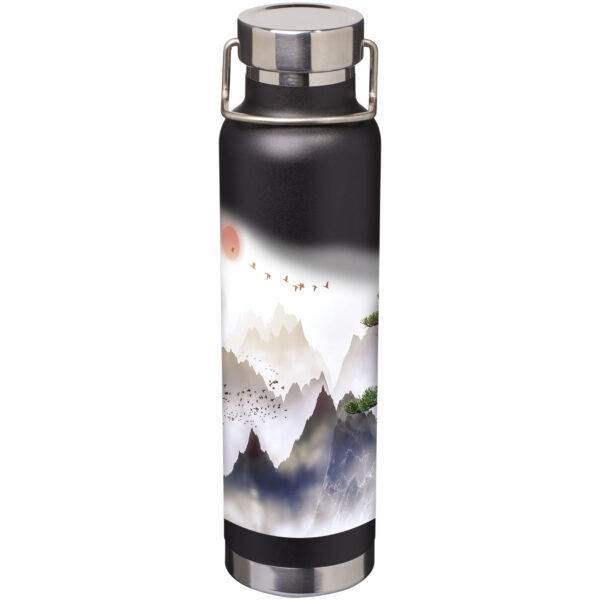 Thor 650 ml copper vacuum insulated sport bottle – Solid black with logo