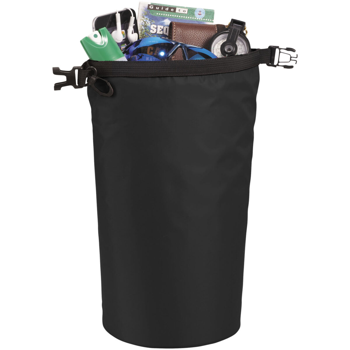 Survivor 5 litre waterproof roll-down bag – Solid black extra view