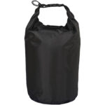 Survivor 5 litre waterproof roll-down bag – Solid black front view