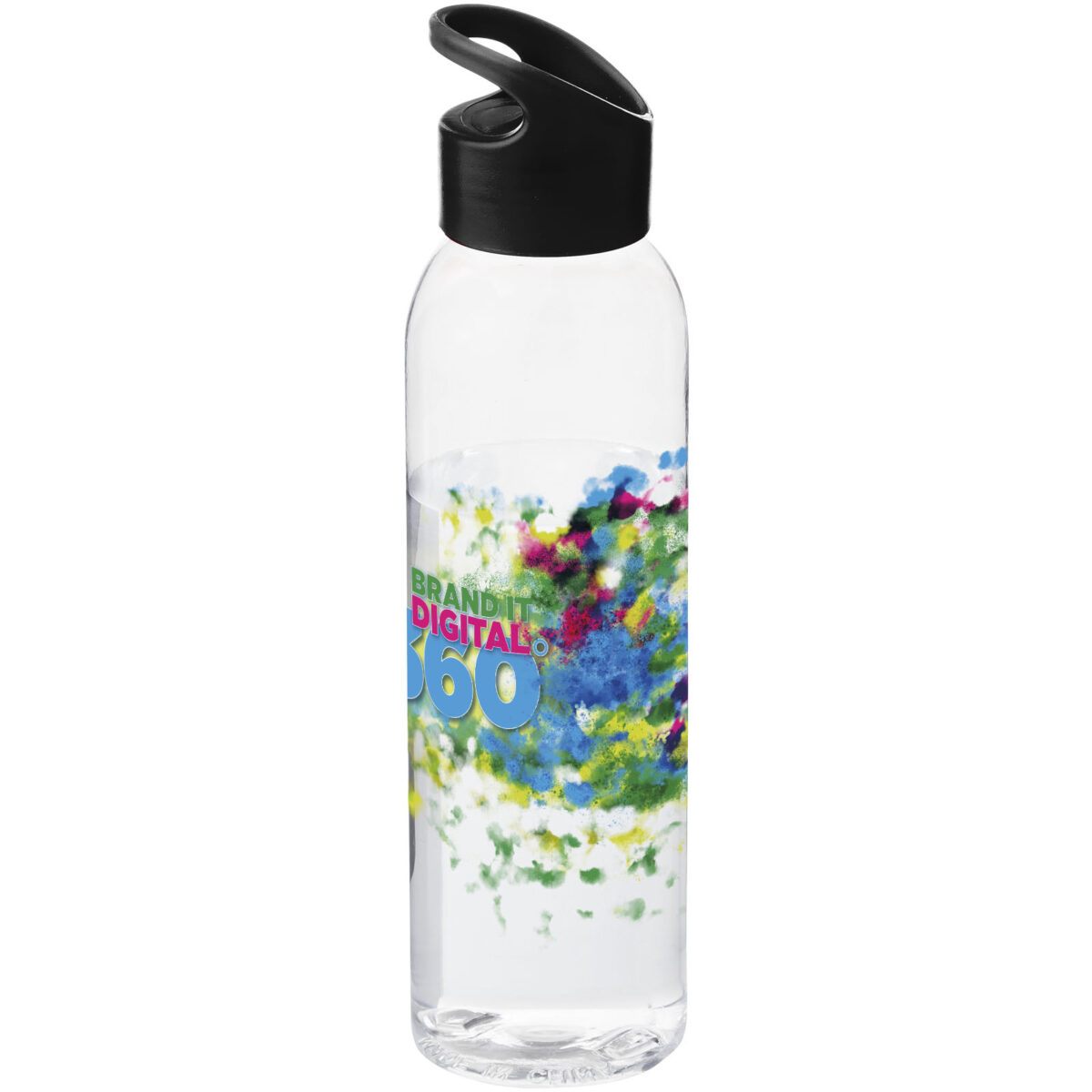 Sky 650 ml Tritan™ colour-pop water bottle – Solid black with logo