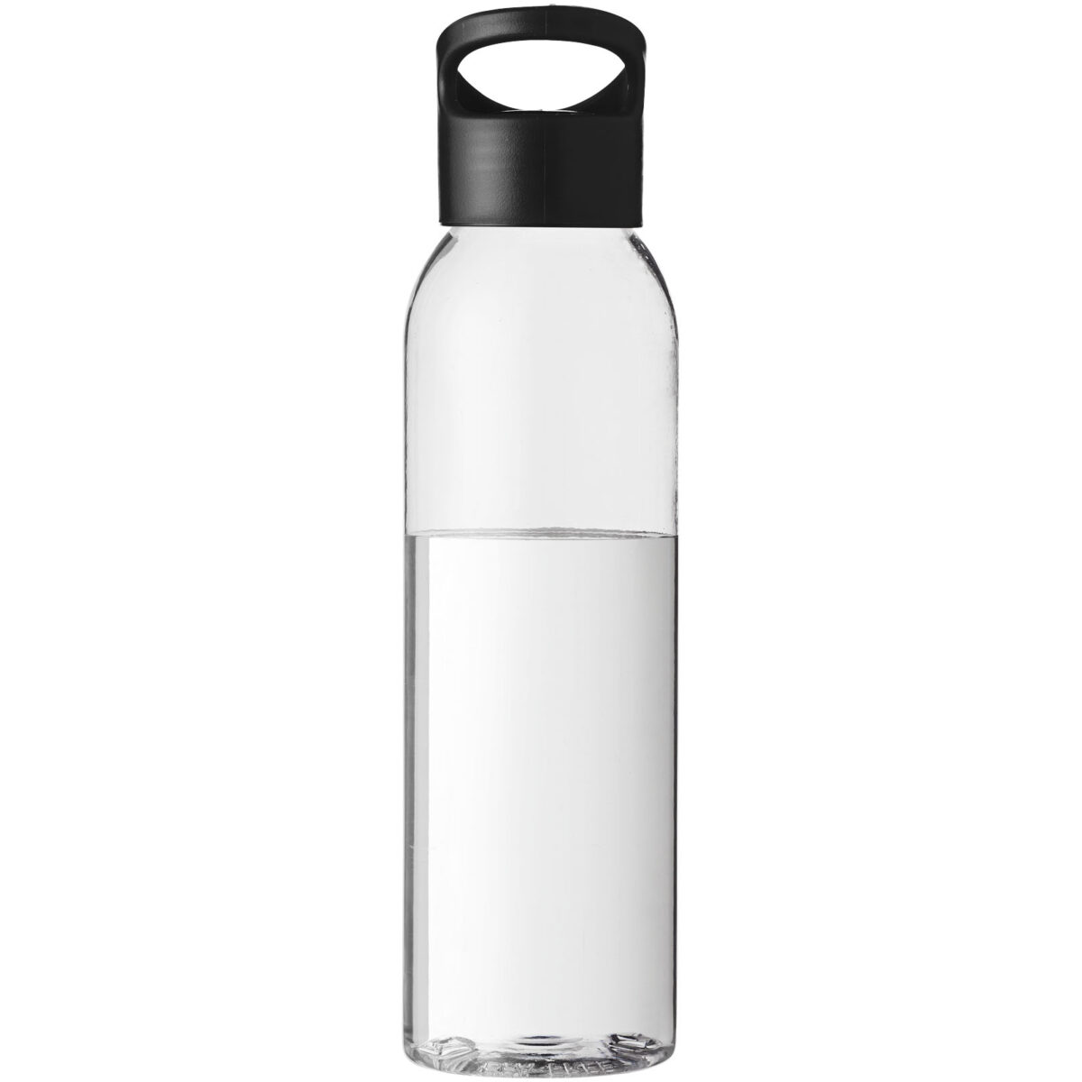 Sky 650 ml Tritan™ colour-pop water bottle – Solid black front view