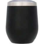 Corzo 350 ml copper vacuum insulated cup – Solid black front view