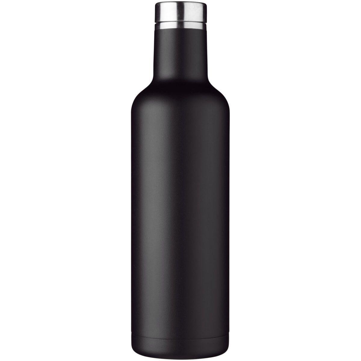 Pinto 750 ml copper vacuum insulated bottle – Solid black front view