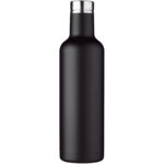 Pinto 750 ml copper vacuum insulated bottle – Solid black front view