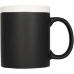 Chalk-write 330 ml ceramic mug – White front view