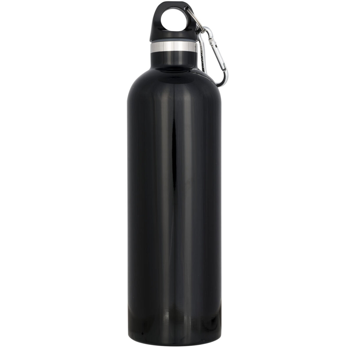 Atlantic 530 ml vacuum insulated bottle – Solid black front view