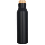 Norse 590 ml copper vacuum insulated bottle – Solid black front view