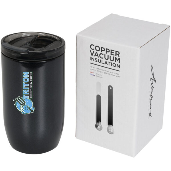 Lagom 380 ml copper vacuum insulated tumbler – Shiny black with logo