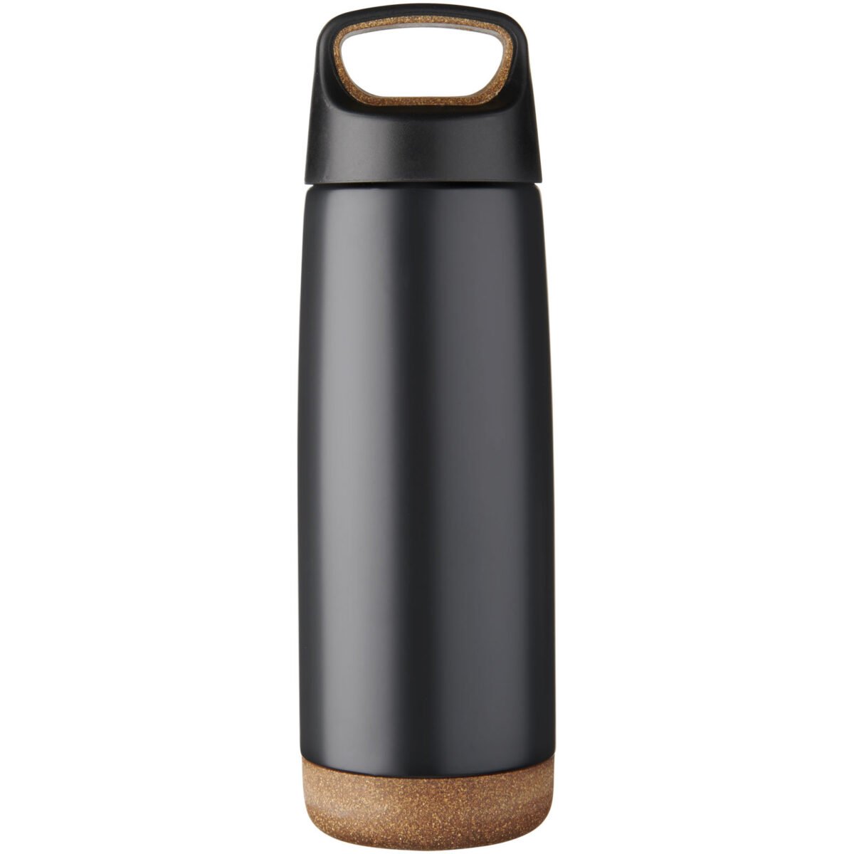 Valhalla 600 ml copper vacuum insulated water bottle – Solid black front view