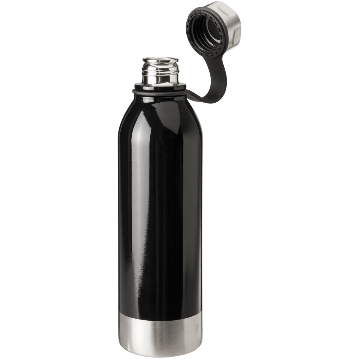 Perth 740 ml stainless steel sport bottle – Solid black extra view