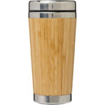 Bambus 450 ml tumbler with bamboo outer – Brown front view