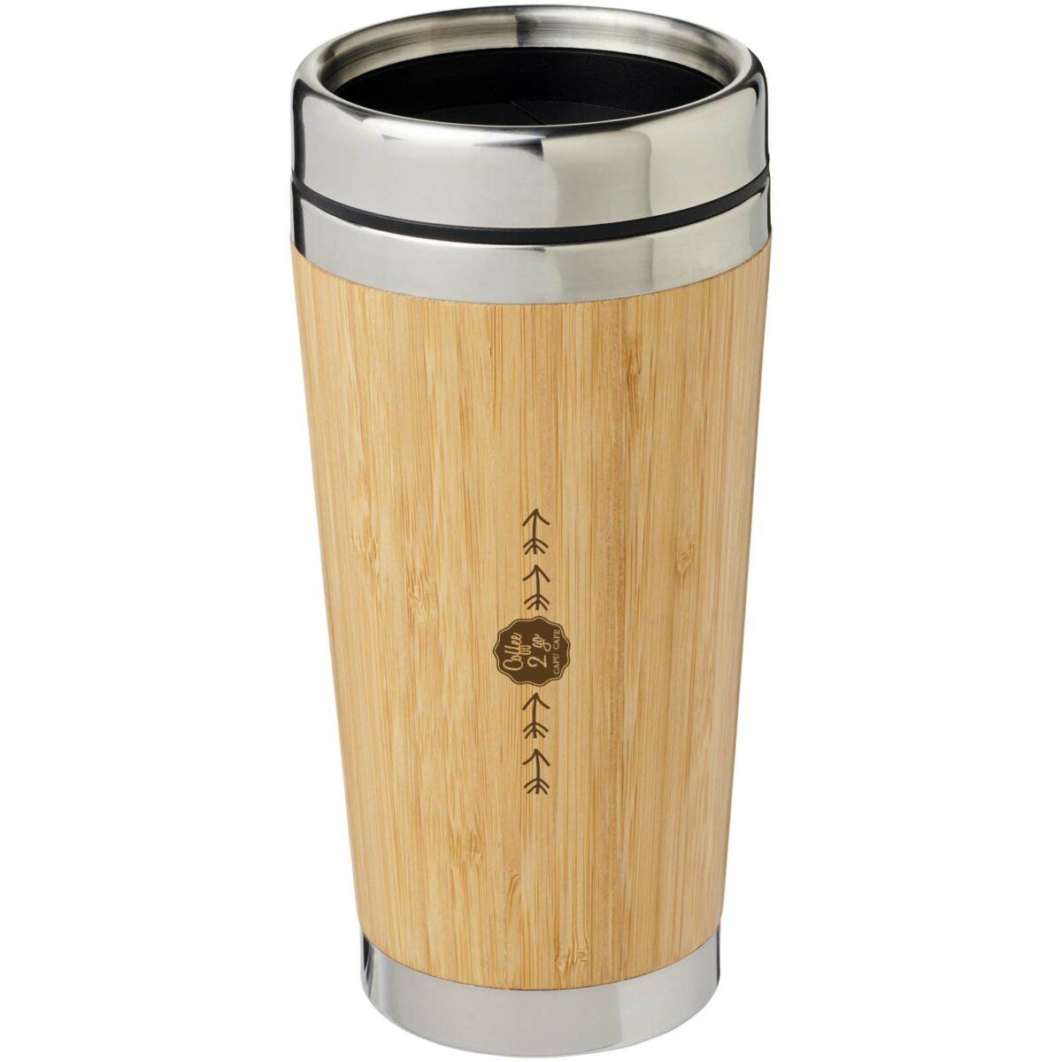 Bambus 450 ml tumbler with bamboo outer – Brown with logo
