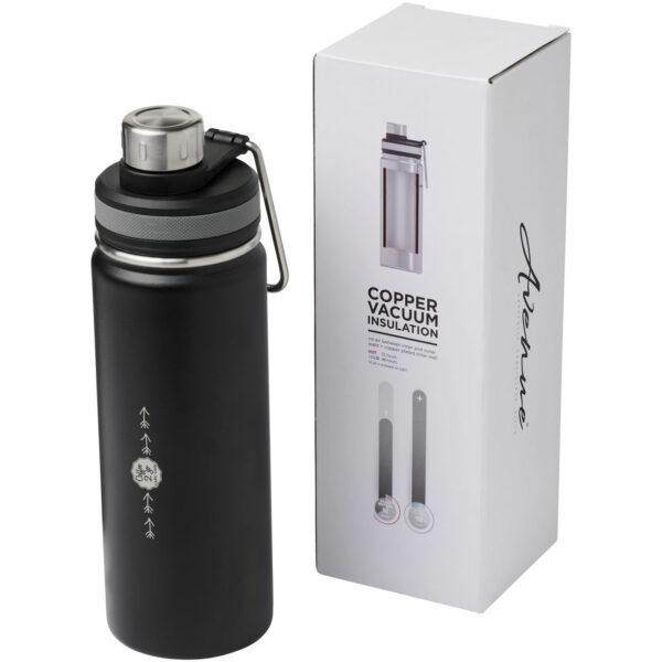 Gessi 590 ml copper vacuum insulated sport bottle – Solid black with logo
