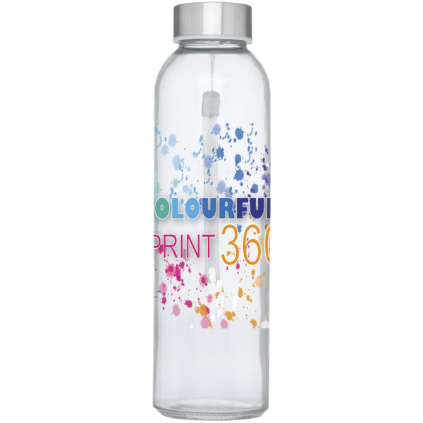 Bodhi 500 ml glass water bottle – White with logo