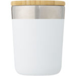 Lagan 330 ml copper vacuum insulated stainless steel tumbler with bamboo lid – White front view