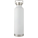 Thor 1 L copper vacuum insulated water bottle – White front view