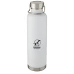 Thor 1 L copper vacuum insulated water bottle – White with logo