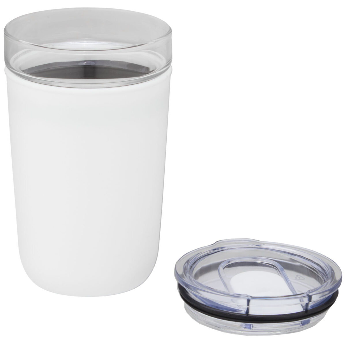 Bello 420 ml glass tumbler with recycled plastic outer wall – White extra view